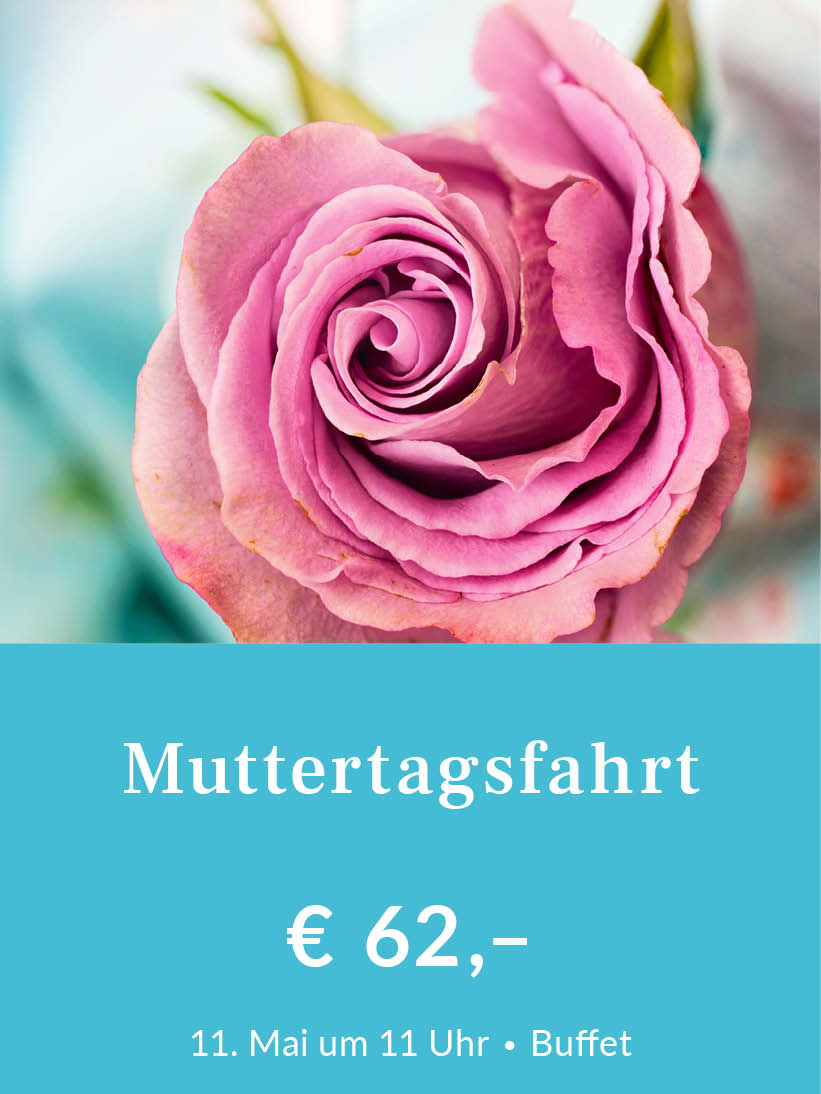 Muttertagsfahrt am 11. Mai ab Passau. Tickets für 62 Euro pro Person inklusive Buffet. Für mehr Infos oder eine Buchung bitte hier klicken.